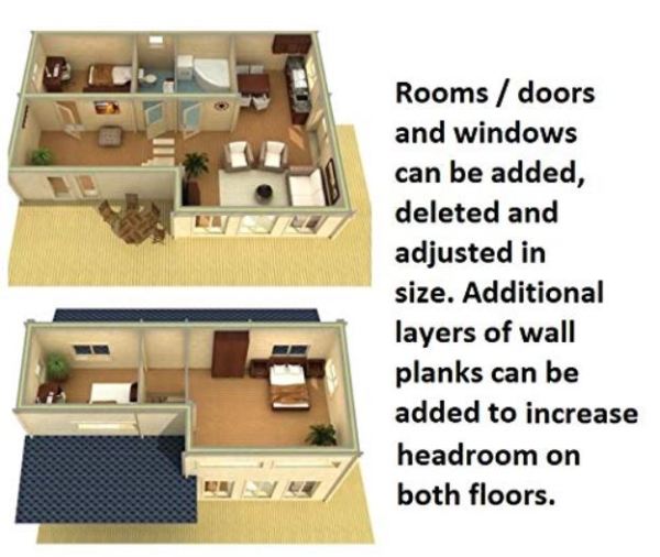 Allwood Eagle Point Prefabricated House interior On Amazon