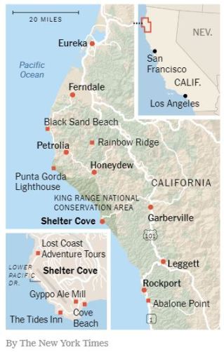 California Lost Coast map by The New York Times