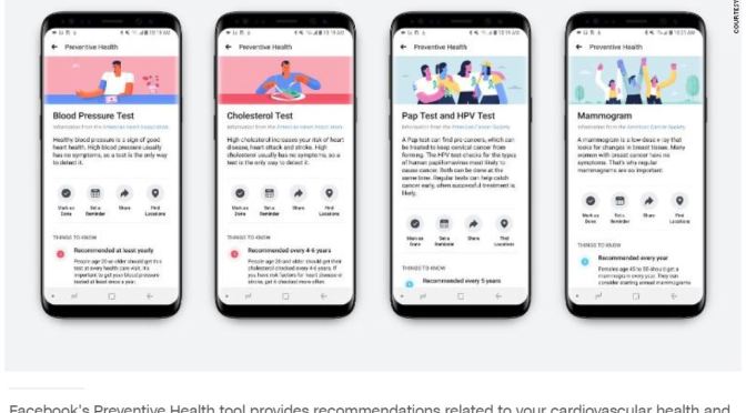 Health Care Technology: Facebook Unveils Tool For “Preventative Health”