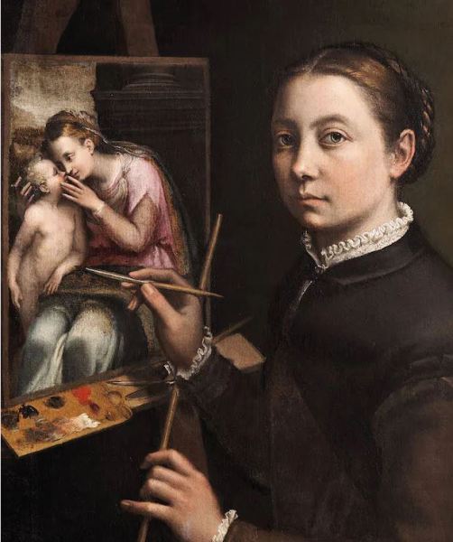 Self-Portrait at the Easel (c. 1556–57), Sofonisba Anguissola. Łańcut Castle