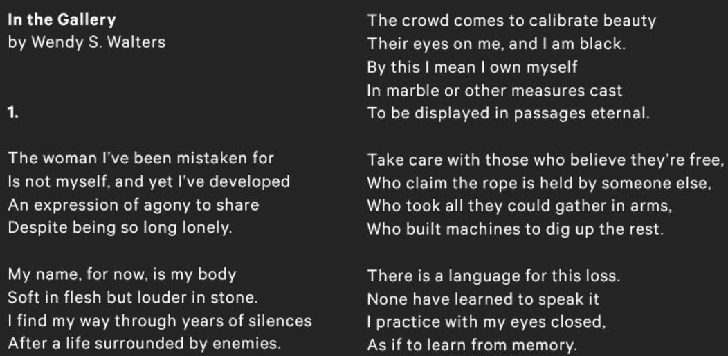 A poet's response to Carpeaux's Why Born Enslaved! MetCollects Video