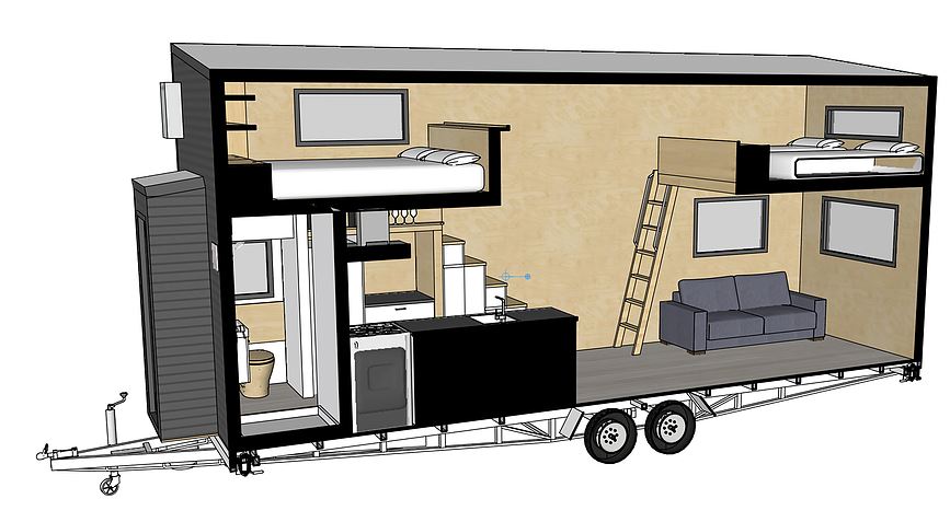 Kingfisher Tiny House interior diagram