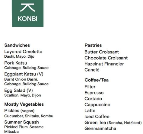 Konbi Menu