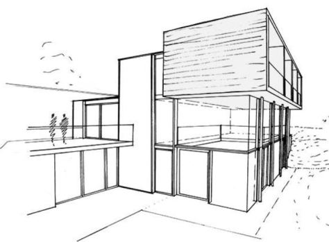 Stanton Williams Fitzroy Park House London sketch 2019
