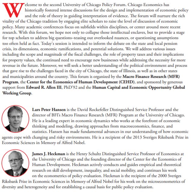 The Pension Crisis University of Chicago Debat November 2019 Program pg 1