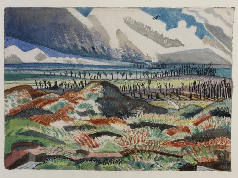 Paul Nash:  Ruined Country - Old Battlefield, Vimy, near La Folie Wood, 1918.