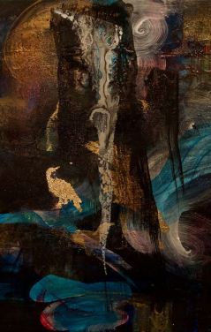 Peggy Cyphers - Luminescent Waterfall 2018 mixed media on canvas
