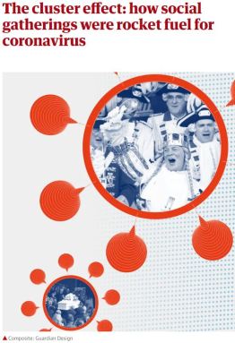 The Cluster Effect How Social Gatherings were Rocket Fuel for Coronavirus The Guardian April 9 2020