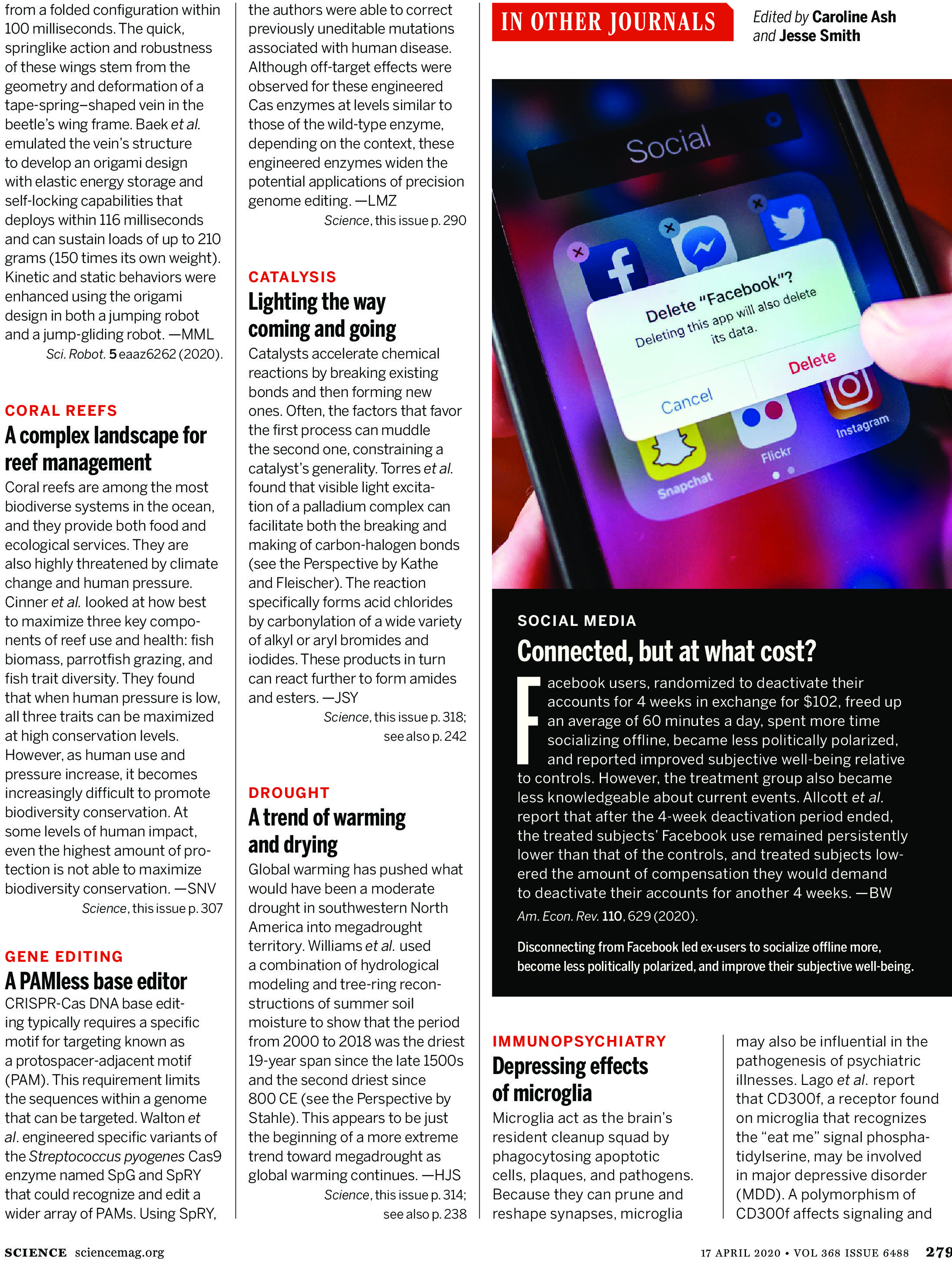 Science Magazine April 17 2020 Research Highlights Infographic