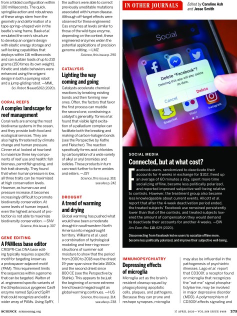 Science Magazine April 17 2020 Research Highlights Infographic