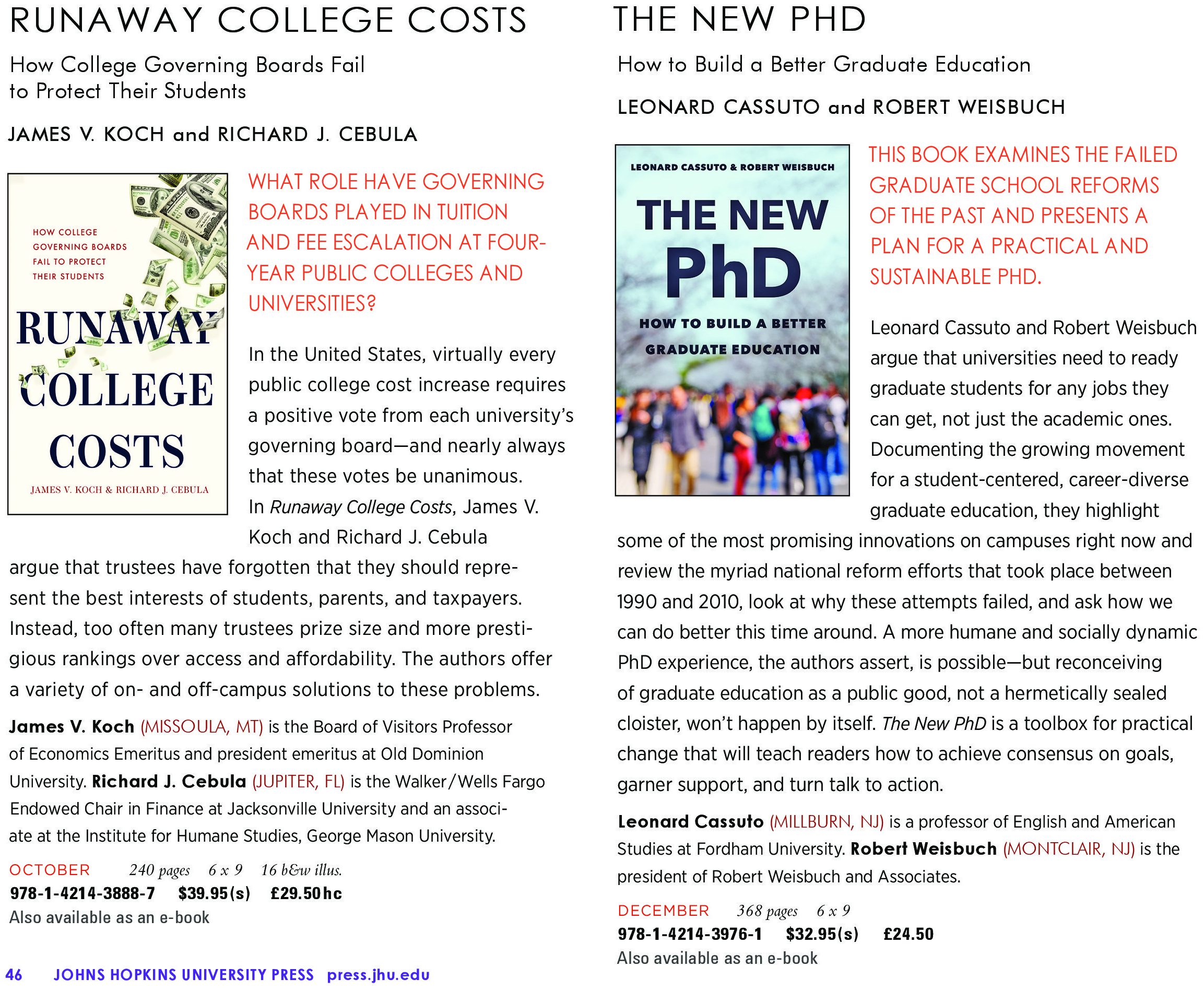 Johns Hopkins University Press New Titles for Fall / Winter 2020