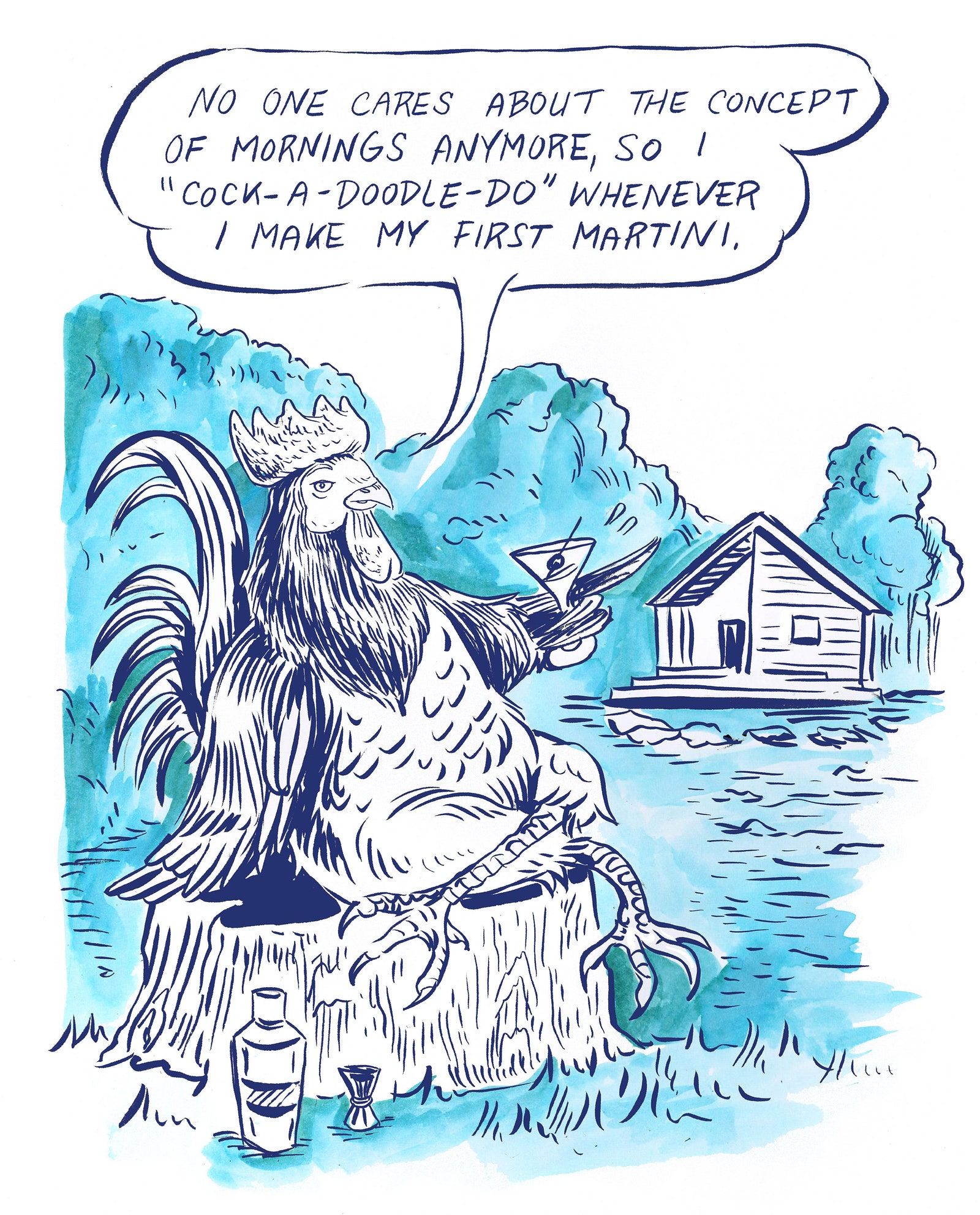 Birds Adjusting To New Reality - New Yorker - June 5 2020 - Illustrations by Ali Fitzgerald