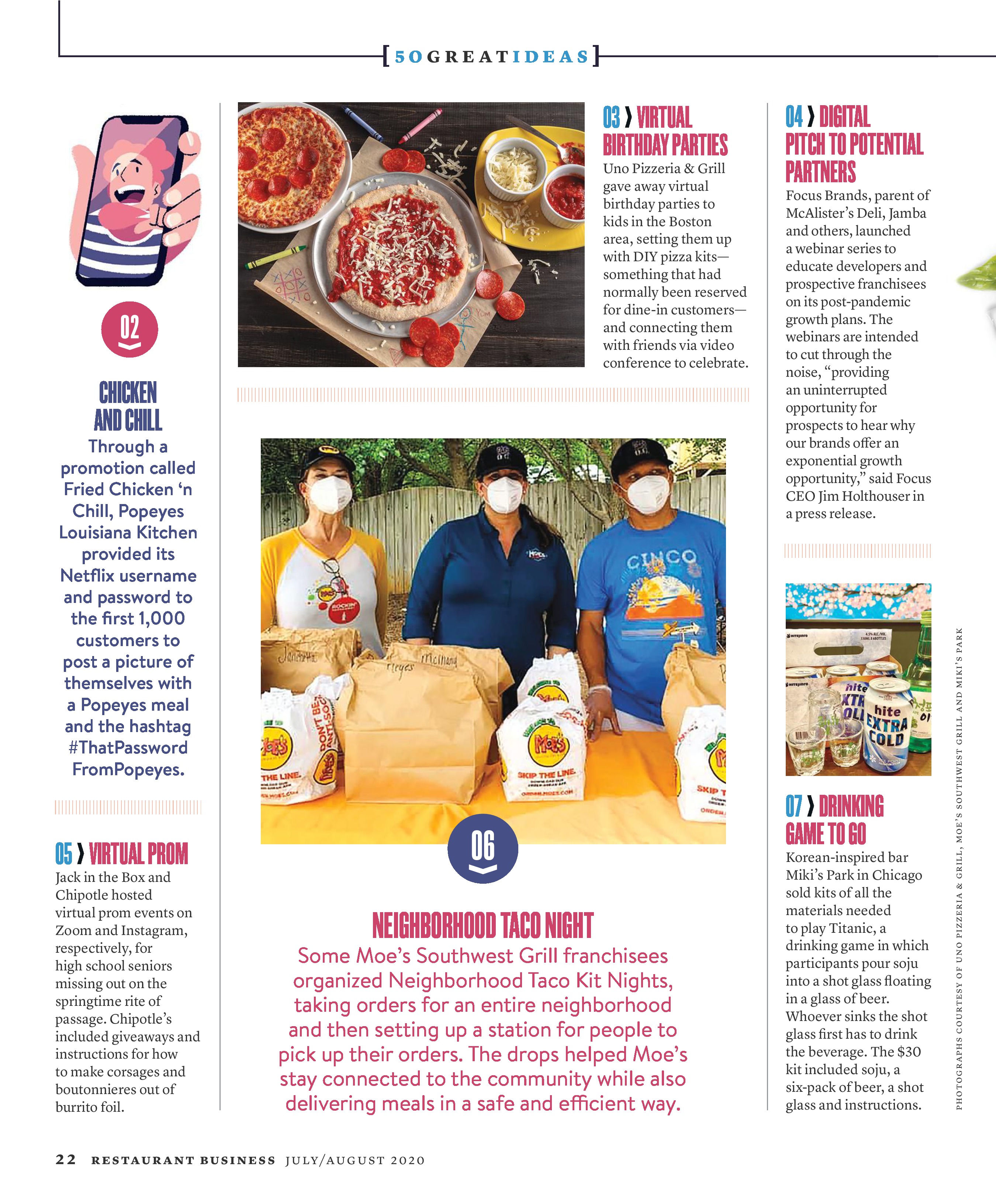 50 Great Ideas for Restaurants Post-Covid - Restaurant Business - July / August 2020