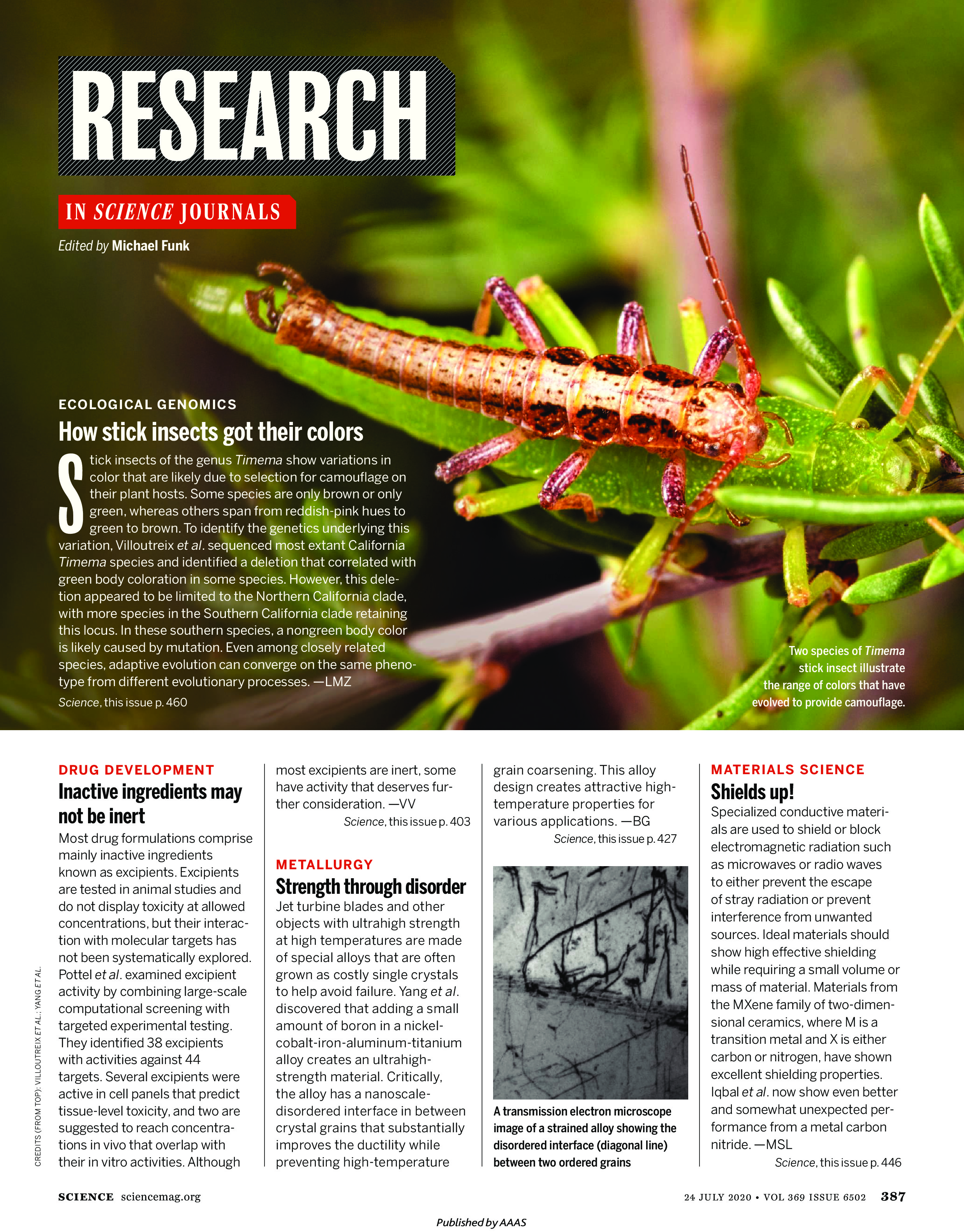 TOP JOURNALS: RESEARCH HIGHLIGHTS FROM SCIENCE MAGAZINE (JULY 17, 2020)