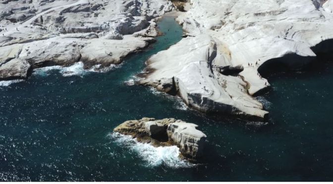 New Aerial Travel Videos: “Sarakiniko Beach” On Milos Island, Greece