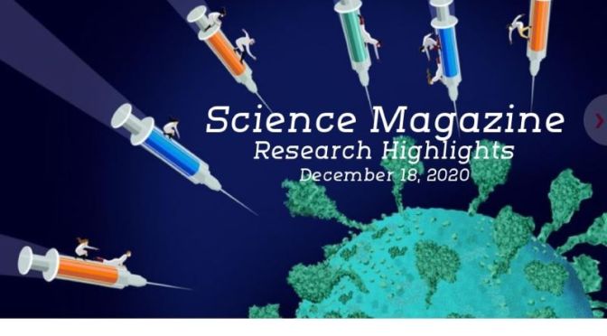 TOP JOURNALS: RESEARCH HIGHLIGHTS FROM SCIENCE MAGAZINE (DEC 18, 2020)