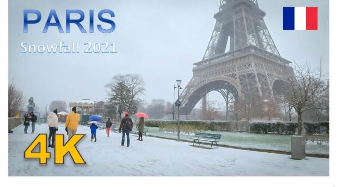 Walks In Snow: ‘The Eiffel Tower, Paris’ (4K Video)