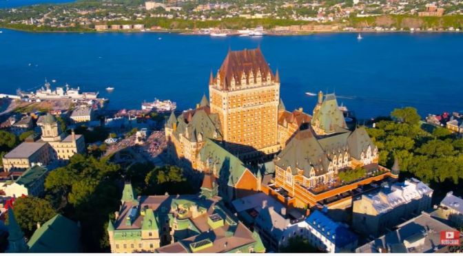 Aerial Views: Quebec City, Canada (4K UHD Video)