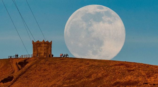 Lunar Events: ‘Snow Moon Rises in Bolton, England’