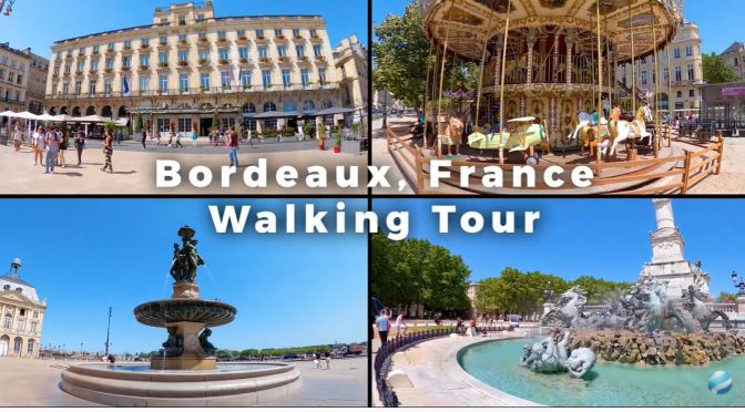 Walking Tours: Bordeaux  – Southwest France (4K)