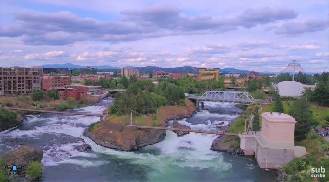 Aerial City Views: Spokane – Eastern Washington (4K)