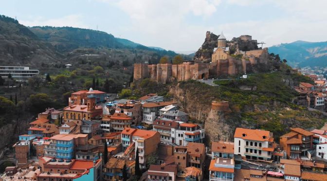 Aerial City Views: Tbilisi – Country Of Georgia (4K)