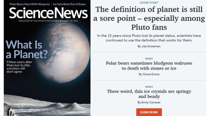 Front Covers: Science News – August 28, 2021