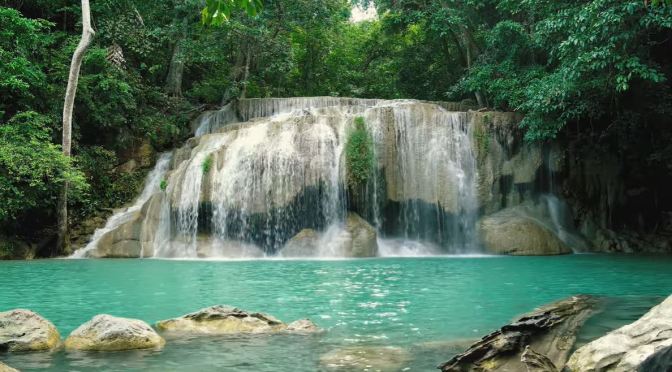 Views: Erawan Waterfalls In Western Thailand (4K)