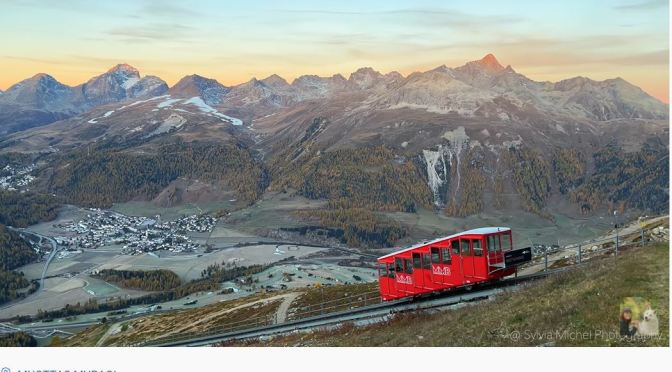 Swiss Views: Golden Larch Trees In Muottas Muragl