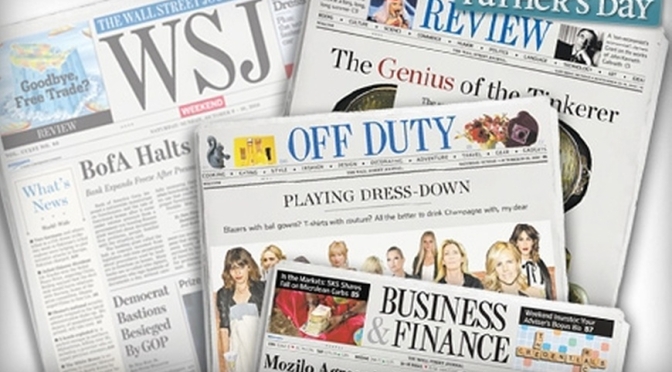 Front Page Views: WSJ Weekend Edition – NOV 27