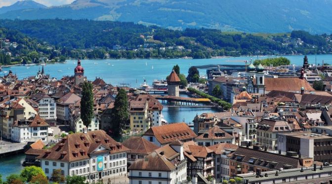 Aerial Views: Lucerne In Central Switzerland (4K)