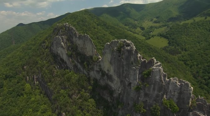 Aerial Travel: Seneca Rocks In West Virginia