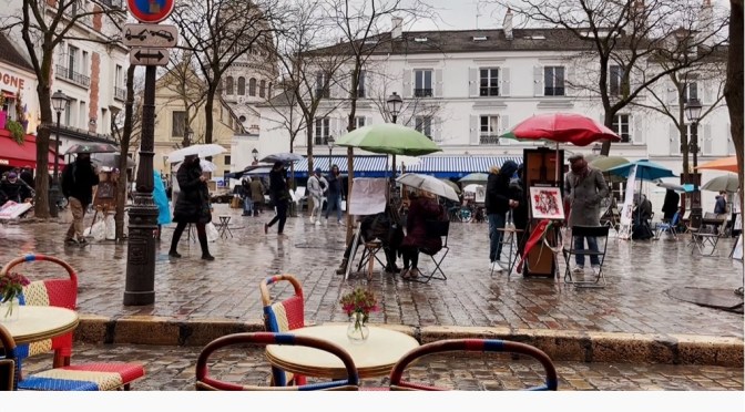 Rainy Day Views: Place du Tertre, Montmartre, Paris